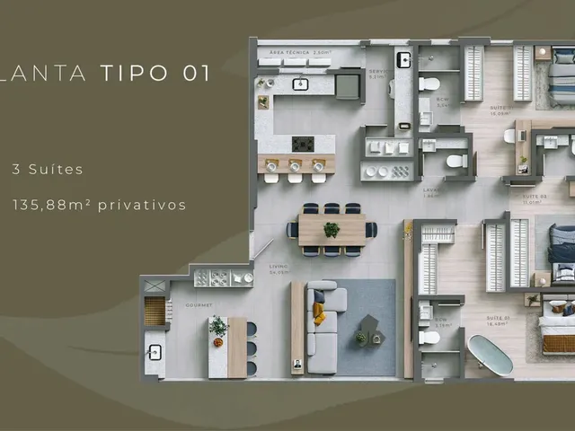 Imagem 2: CENTRAL GARDEN RESIDENCE - 3 SUITES NO CENTRO DE BALNEÁRIO CAMBORIÚ/SC