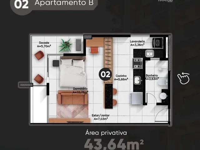 Imagem 7: Studio One - Apartamentos Inteligentes