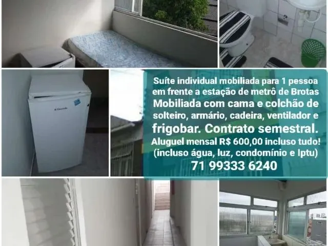 Imagem: Brotas! Apartamento 1/4 Studio Mobiliado