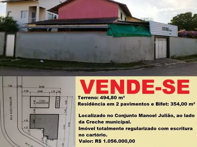 Imagem: Vende Uma Casa com 2 Pavimentos e Um Anexo
