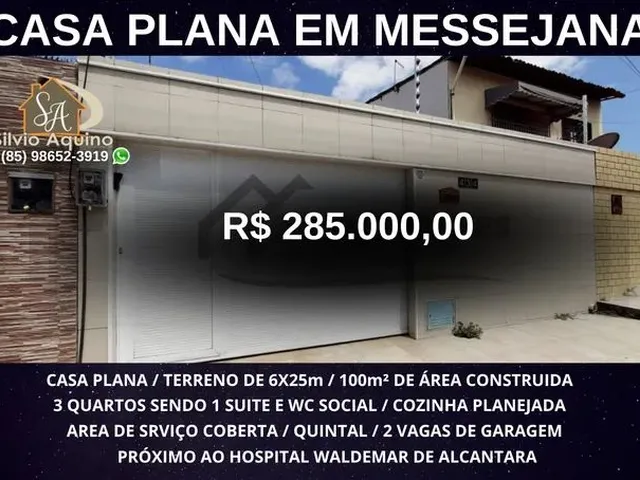 Imagem: Casa Plana Nascente na Grande Messejana