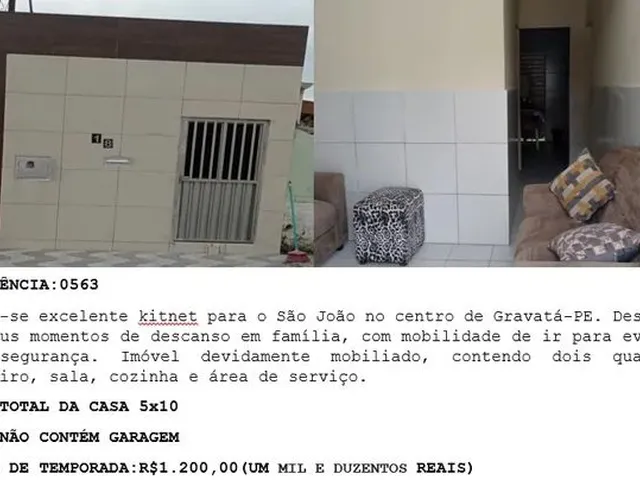 Imagem: Aluga-Se Excelente Kitnet para o São João
