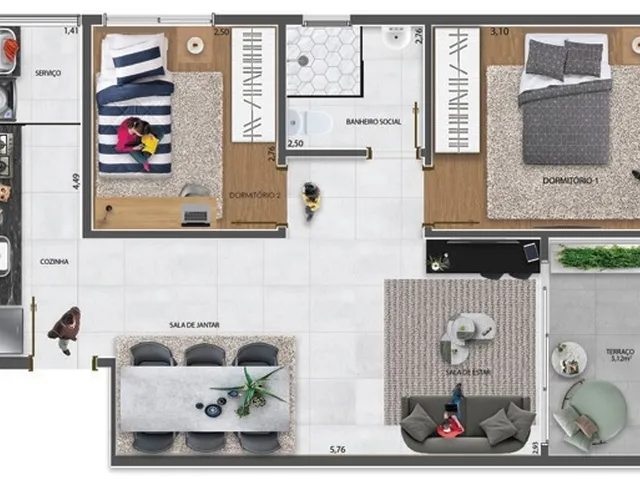 Imagem 7: Elza Boteguin Apartamento com 1 dormitório