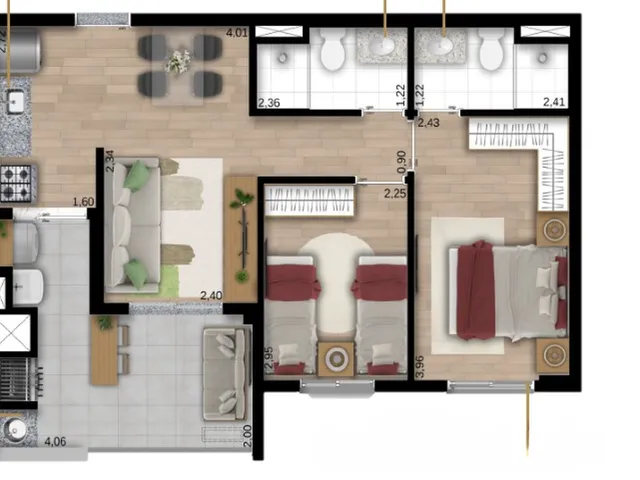 Imagem 3: Lumi Sphere Apartamento com 2 dormitórios