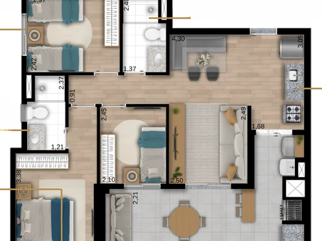 Imagem 5: Lumi Sphere Apartamento com 2 dormitórios