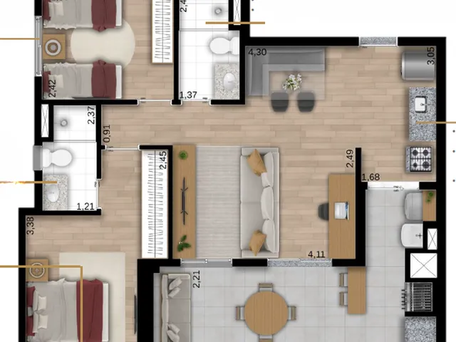 Imagem 6: Lumi Sphere Apartamento com 2 dormitórios