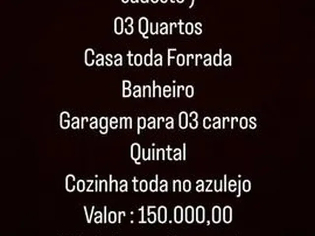 Imagem: Vendo Casa Valor Negociável Zona Sudeste
