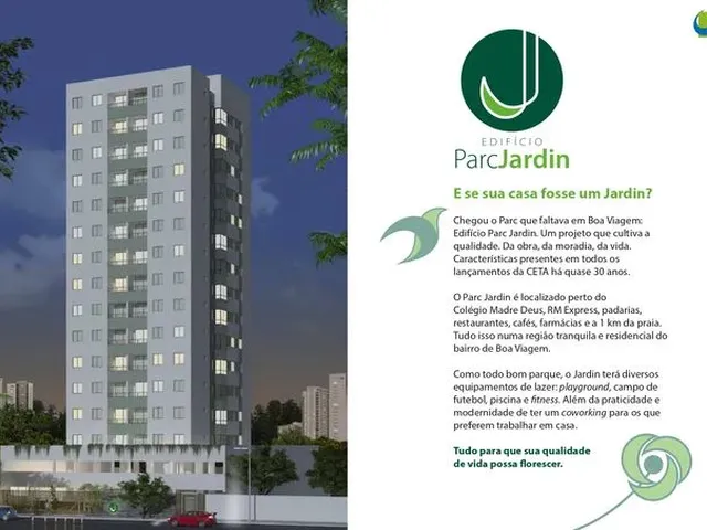 Imagem 1: Conheça o Parc Jardin em Boa Viagem com 57,37 e 62, 81 M² com 3 Quartos, Suíte e 1