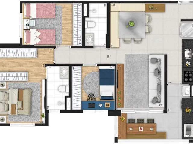Imagem 5: AR Planalto Apartamento com 3 dormitórios