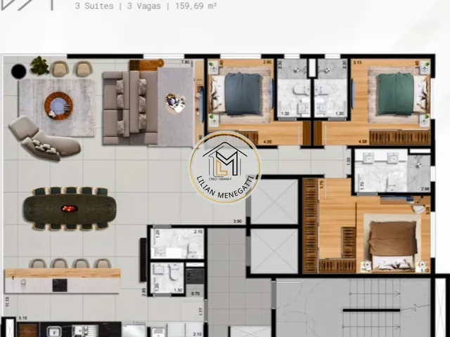 Imagem 13: Apartamento 159M², 1 por Andar, Alto Padrão, Edifício Folder Vista Caieiras, Torre Única com Lazer Completo