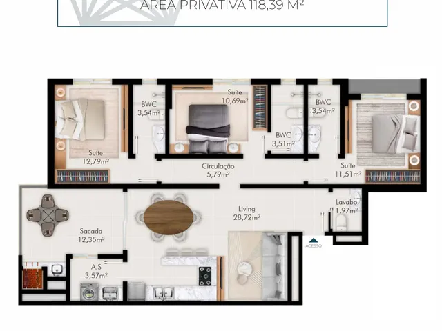 Imagem 5: Queen Tower Apartamento com 3 dormitórios