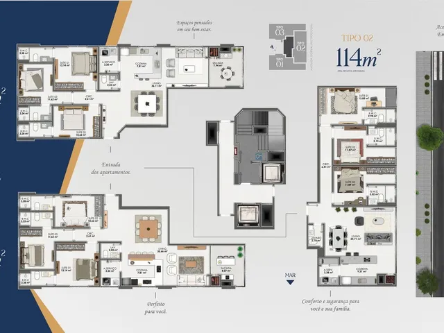 Imagem 3: Apartamento em Construção em Porto Belo/Sc com 114,01M² Área Privativa Sendo 3 Suítes, 2 Vagas de Garagem