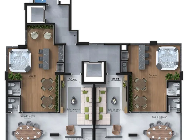 Imagem 11: Sala comercial a venda em Camboriú/SC com 60,79m² área privativa sendo 1 vaga de