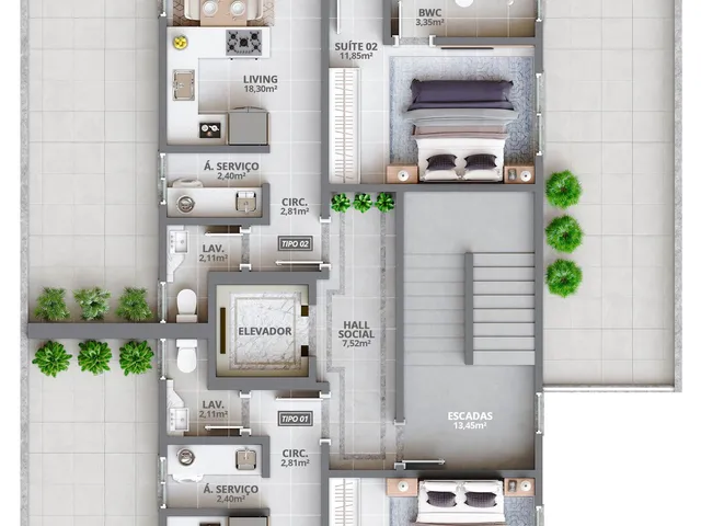 Imagem 4: Apartamento Pronto para Morar em Porto Belo/Sc com 71,50M² Área Privativa Sendo 2 Suítes, 1 Vaga de Garagem