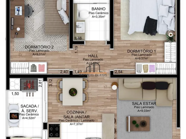 Imagem 2: Apartamento localizado no bairro Oriço/Gravataí