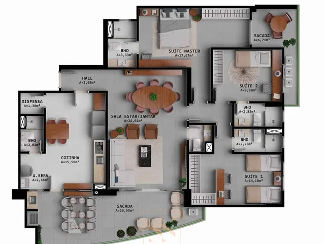 Imagem 4: Oportunidade única: Apartamento de luxo no Ed. Rio Piave, 3 suítes, 150,58m², lazer