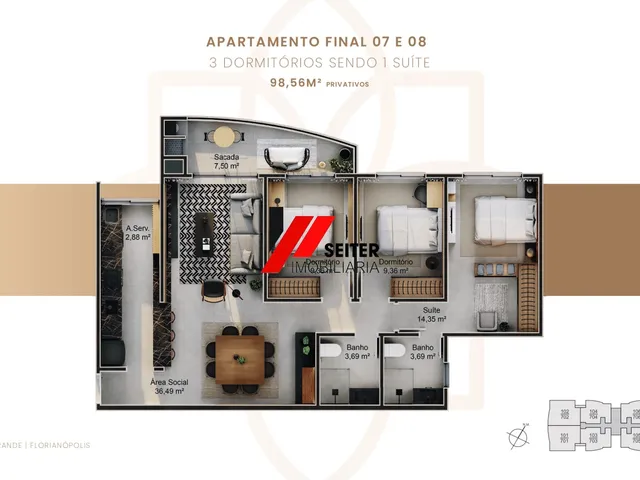 Imagem: Amplo Apartamento de 3 Dormitórios no Jardim