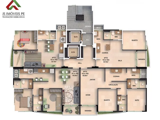 Imagem 3: Apartamento Centro da Cidade do Recife, 2 Quartos