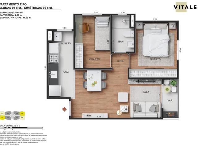 Imagem 2: Vitale Carioca Apartamento com 2 dormitórios