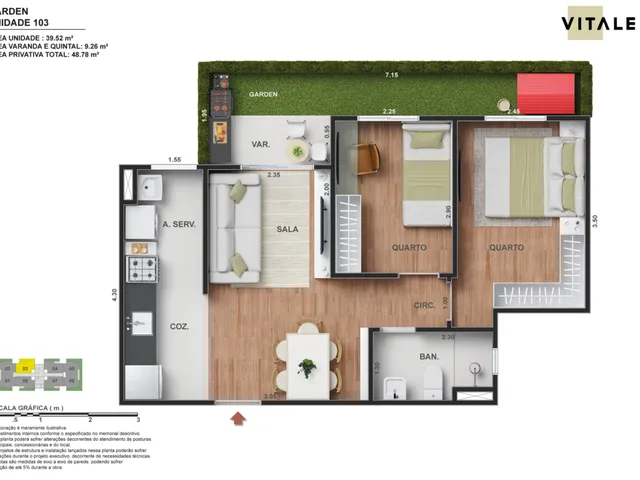 Imagem 6: Vitale Carioca Apartamento com 2 dormitórios