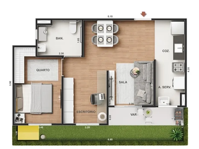 Imagem 7: Vitale Walk Apartamento com 2 dormitórios