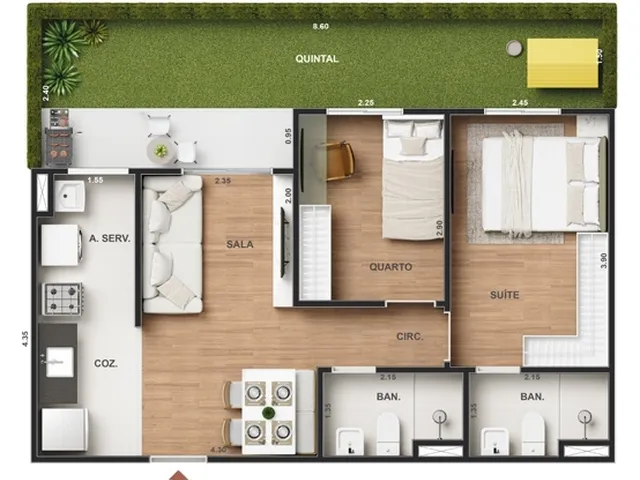 Imagem 6: Vitale Walk Apartamento com 2 dormitórios