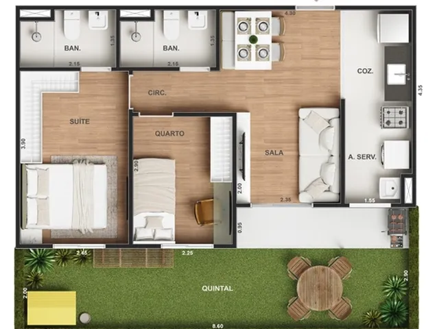 Imagem 10: Vitale Walk Apartamento com 2 dormitórios
