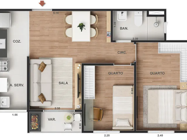 Imagem 4: Vitale Sky Casa com 2 dormitórios