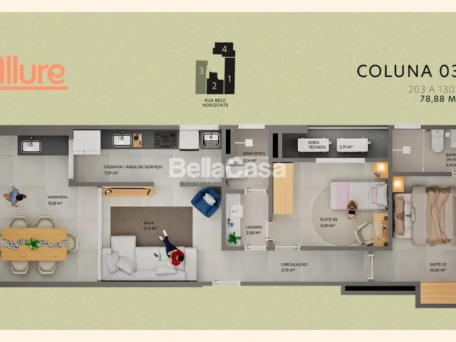 Imagem 7: Lançamento - Apartamentos de 2 suítes, 1 vaga de garagem na Praia do Morro, Guarapari