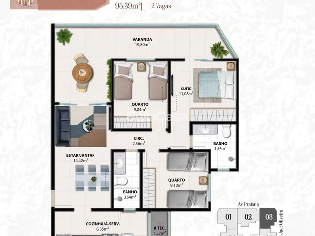 Imagem 15: Apartamento 3 quartos na Praia do Morro. Residencial Pantheon