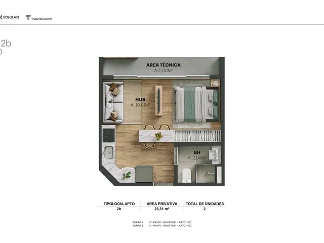 Imagem 4: Edifício Voz Apartamento com 1 dormitório