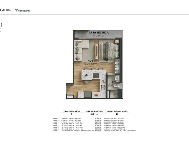 Imagem 2: Edifício Voz Apartamento com 1 dormitório