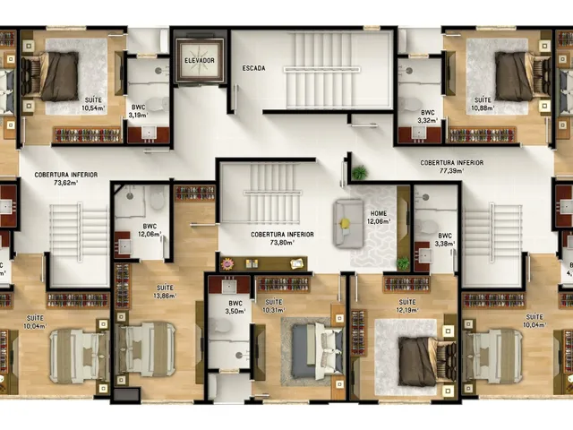 Imagem 15: Apartamento em Bombinhas no Edifício Residencial Diamante com 2 suítes