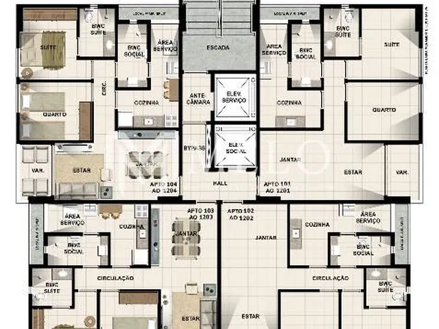 Imagem 7: BAIRRO NOVO - Apto com 2qts, 1suite, 1vaga, 55m²