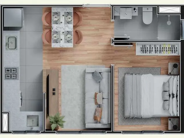 Imagem 2: Sublime Apartamento com 1 dormitório