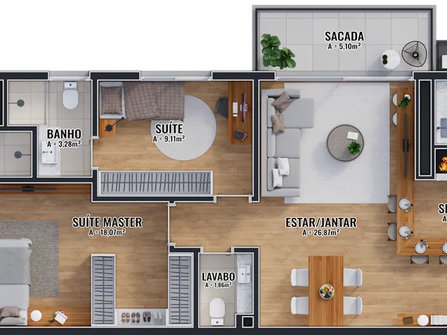 Imagem 4: Apartamento à venda na Tristeza, Porto Alegre-RS: 2 quartos, 2 suítes, 3 banheiros, 2