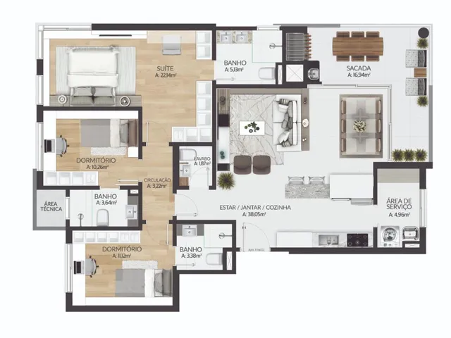 Imagem 7: Apartamento com 3 Dormitorio(s) localizado(a) no bairro Nossa Senhora de Lourdes em