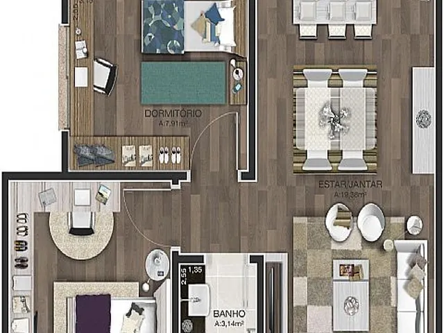 Imagem: Apartamento com 2 Dormitorio(s) localizado(a)
