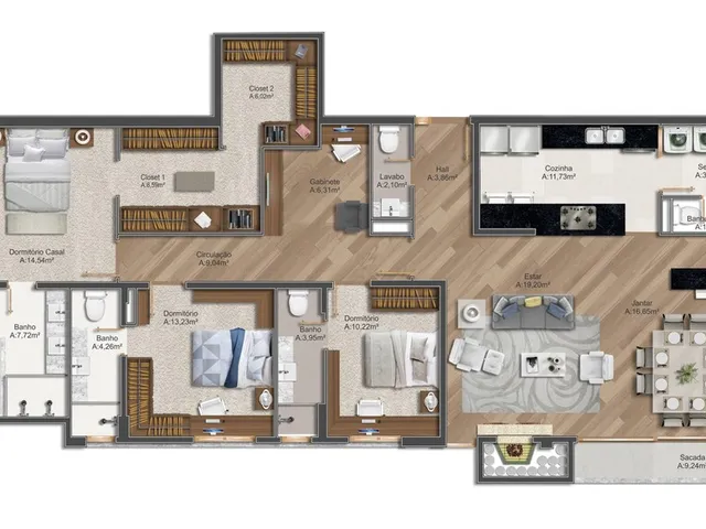Imagem 5: Apartamento à venda em Três Figueiras, Porto Alegre-RS: 3 quartos, 3 suítes, 5