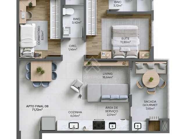 Imagem 16: Living 360 Apartamento com 2 dormitórios