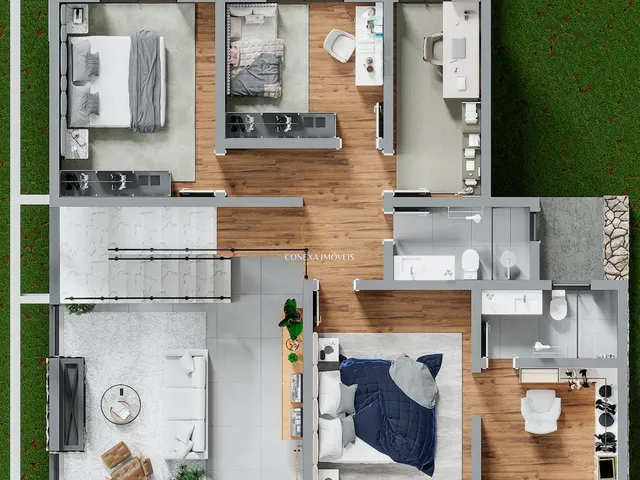 Imagem 14: Sobrado moderno à venda em Ivoti 245m² 3 dormitórios + escritório Esquina
