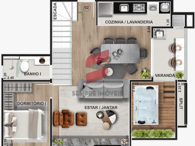 Imagem 4: APARTAMENTO com 2 dormitórios à venda com 59m² por R$ 455.000,00 no bairro Capão Raso
