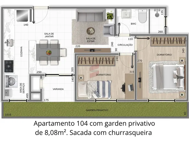 Imagem 6: APARTAMENTO COM GARDEN com 2 dormitórios à venda com 60.09m² por R$ 345.000,00 no