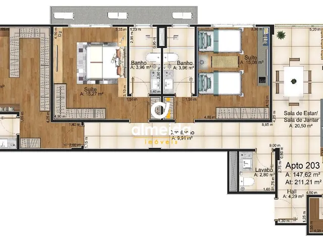 Imagem 2: Apartamento 3 dormitórios à venda Nossa Senhora de Lourdes Santa Maria/RS