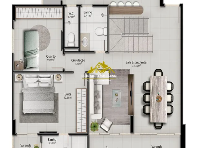 Imagem 12: Apartamento com 3 dormitórios à venda, 95 m² por R$ 862.830,00 - Alphaville Jacuhy
