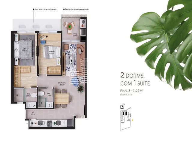 Imagem 7: Home Cacupe, apartamento com 2 dormitórios sendo 1 suíte, sacado com churrasqueira