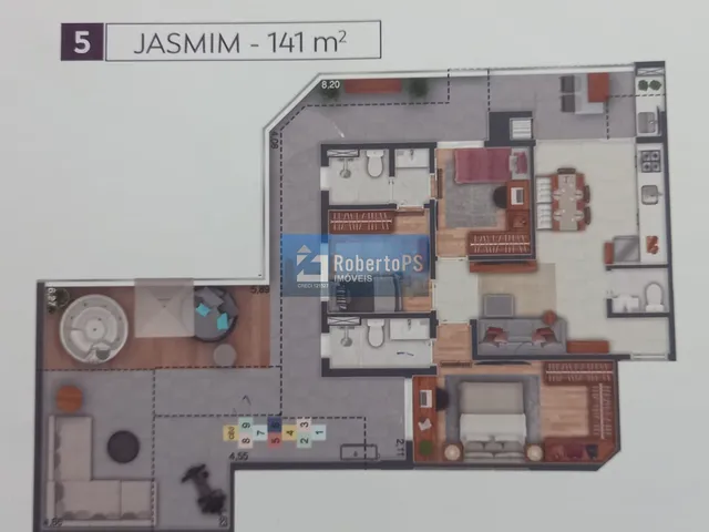 Imagem 5: Lindo Apartamento 3 Dormitórios em Construção no Satélite. Apartamento com 3 Dormitórios com 1 Suíte. com Sacada Ampla