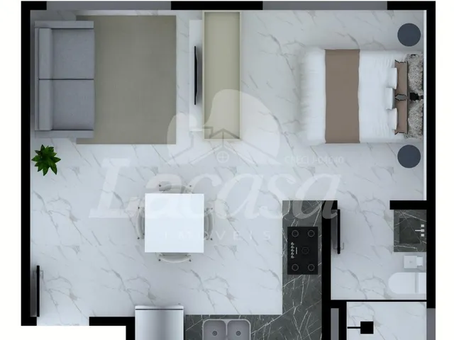 Imagem 6: La Casa vende apartamentos estilo Stúdio no Residencial Zimbros está a apenas meia