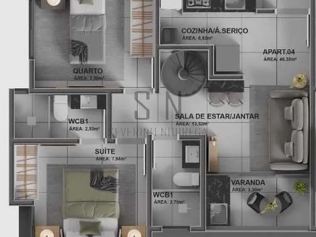 Imagem 16: Studio Intermares com 22,73m² Área de Lazer na Cobertura, Elevador entrega em 07/2025