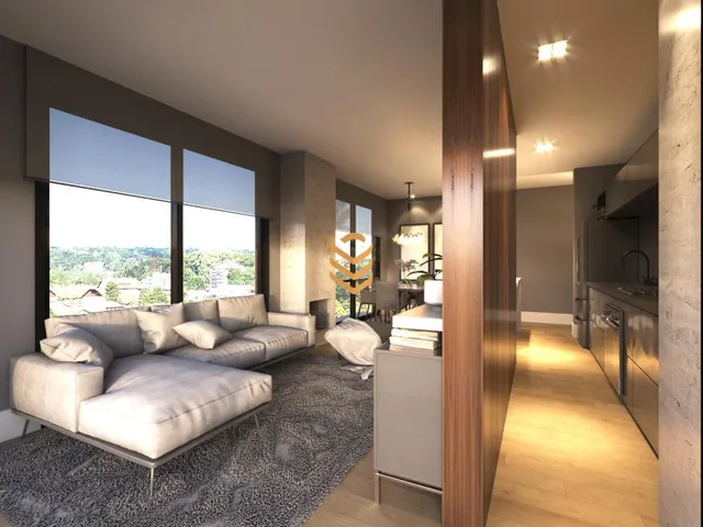 Imagem: O apartamento possui 1 Dormitório, 1 Suíte, 2 Banheiros,